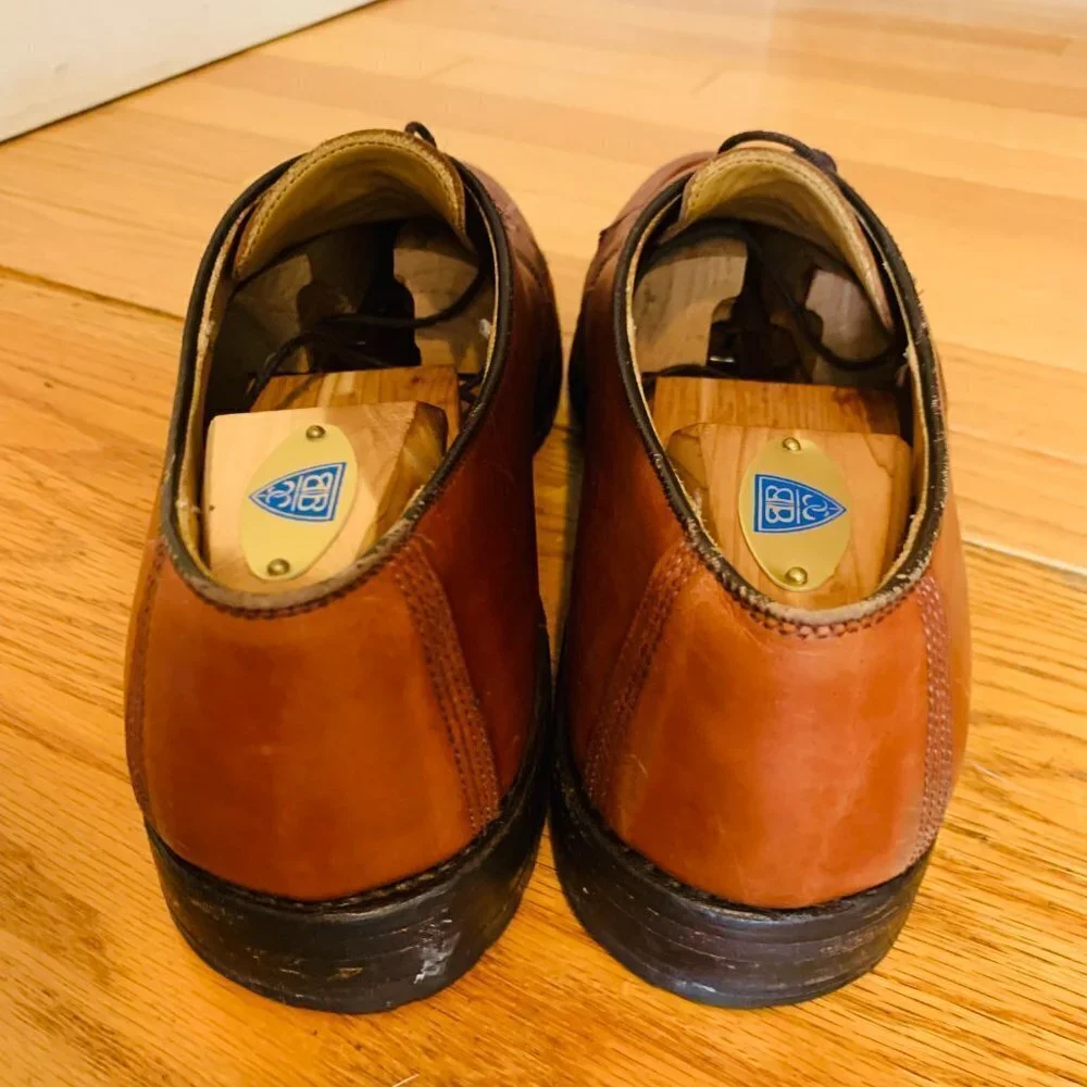 Allen Edmonds Dellwood Brown Leather Split Toe Oxfords Lace Up Men's Shoes 11